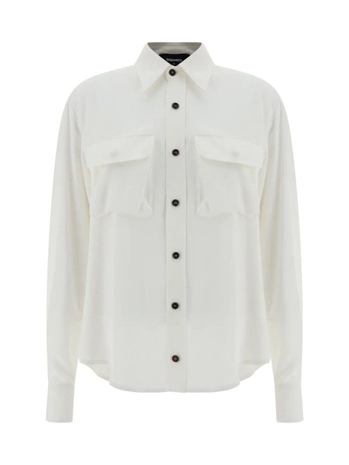Dsquared2 Buttoned Curved Hem Shirt