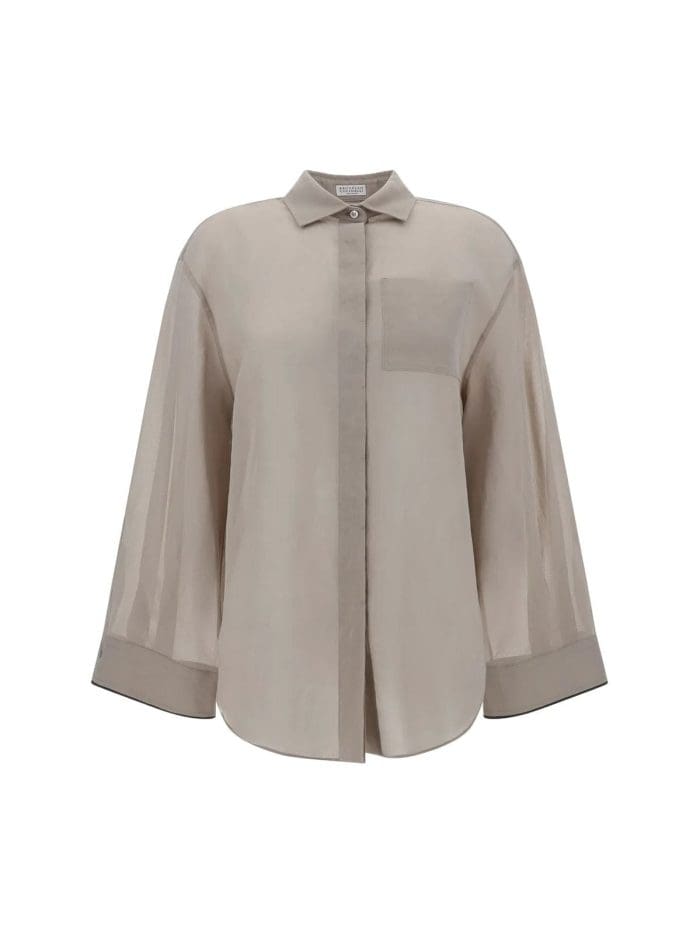 Brunello Cucinelli Semi-Sheer Buttoned Shirt