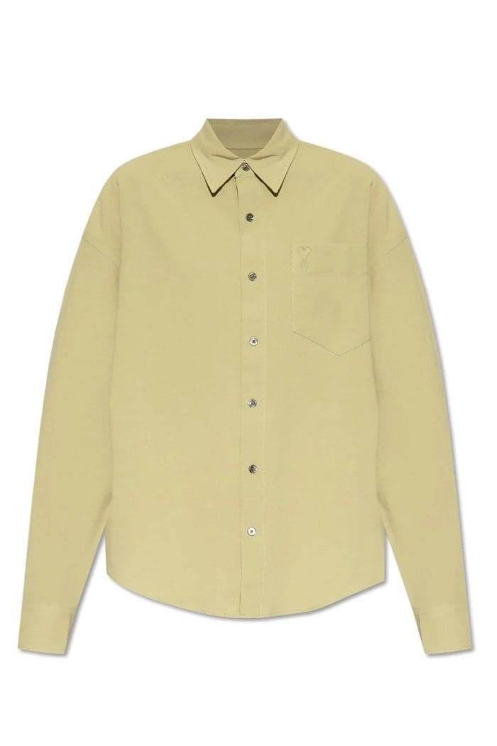 AMI Paris Ami de Coeur Embroidered Long-Sleeved Shirt
