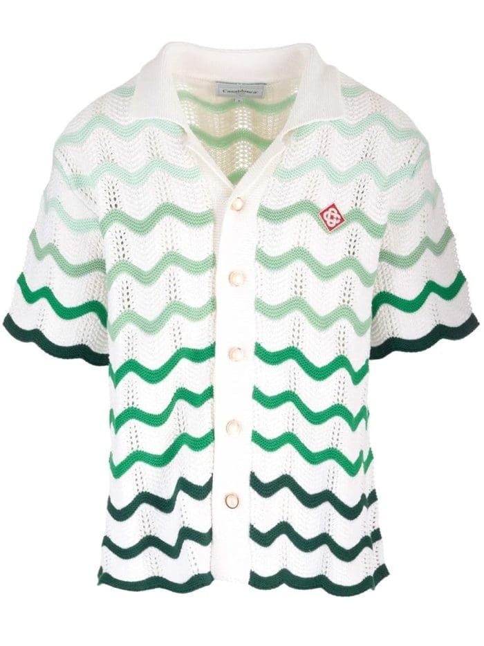 Casablanca Gradient Wave Crochet Knitted Shirt