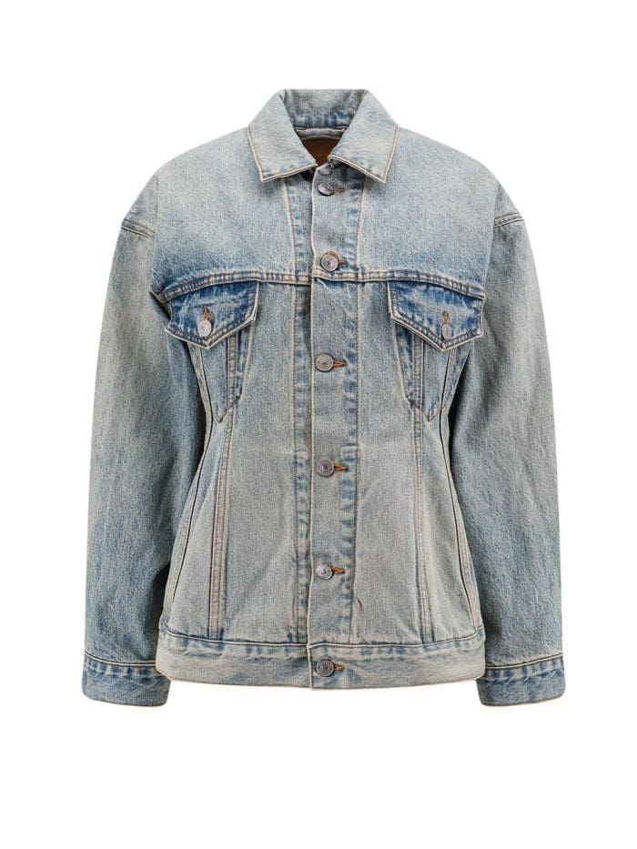 Balenciaga Collared Button-Up Denim Jacket