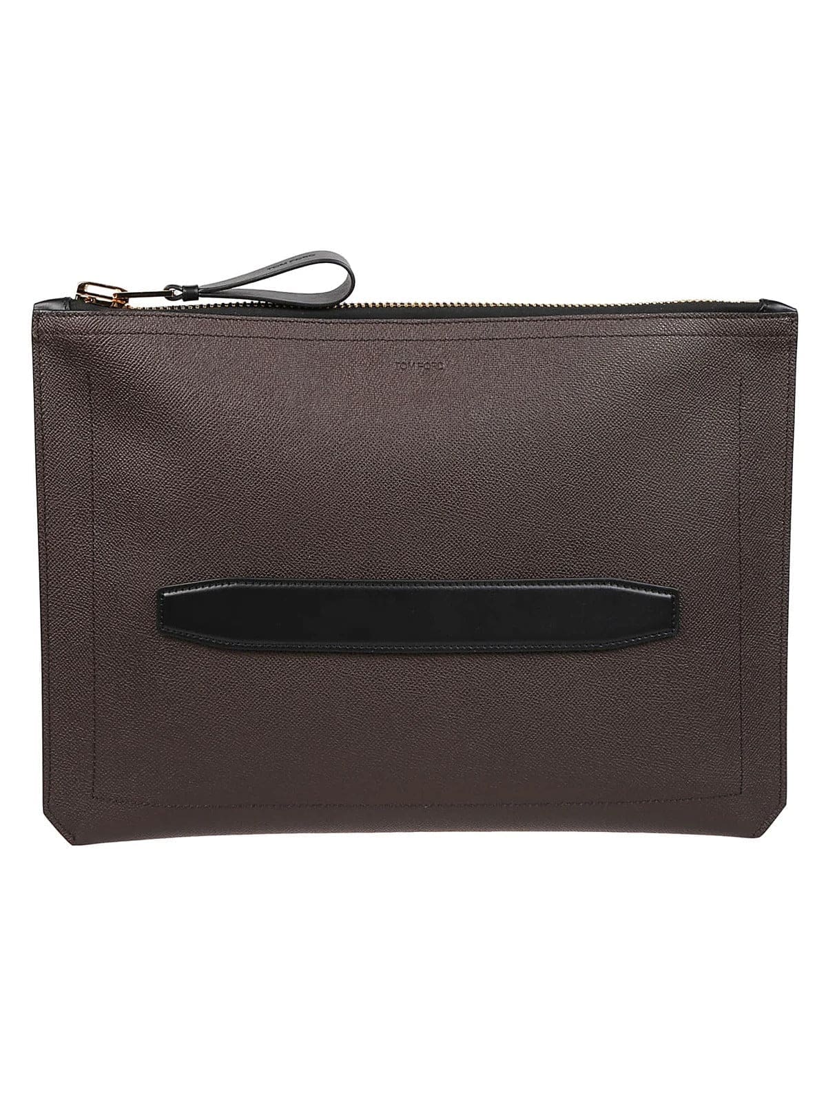 Zip up clutch bag top