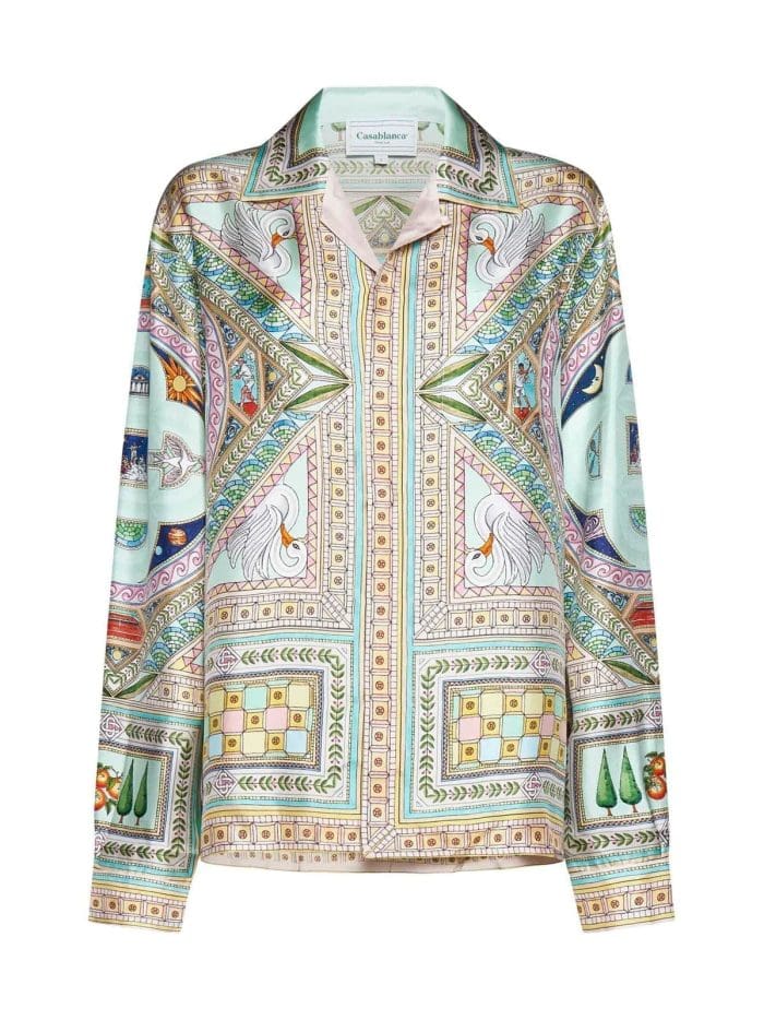 Casablanca Le Labyrinthe-Printed Long Sleeved Shirt