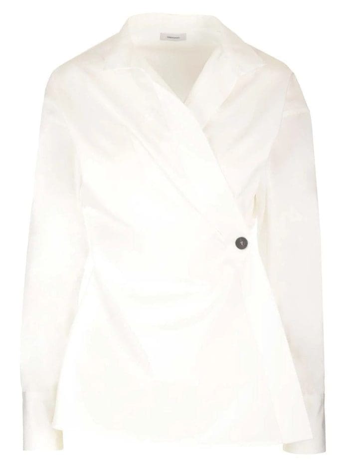Salvatore Ferragamo Wrap-Design Long Sleeved Shirt