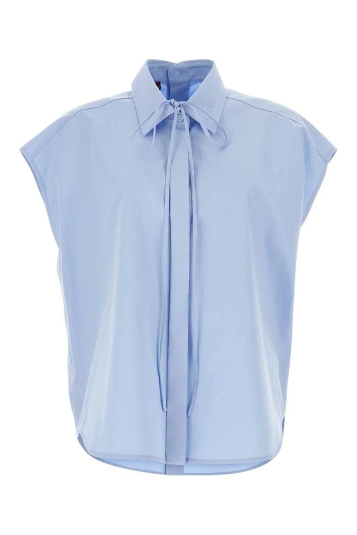 Gucci Logo Embroidered Sleeveless Poplin Shirt