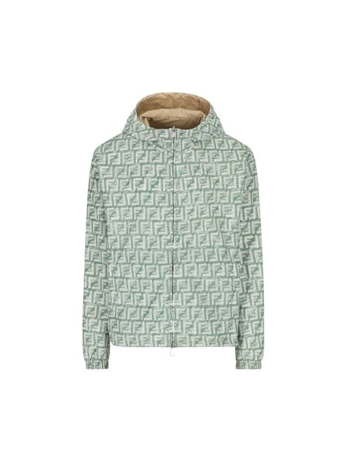 Fendi FF Jacquard Hooded Reversible Windbreaker