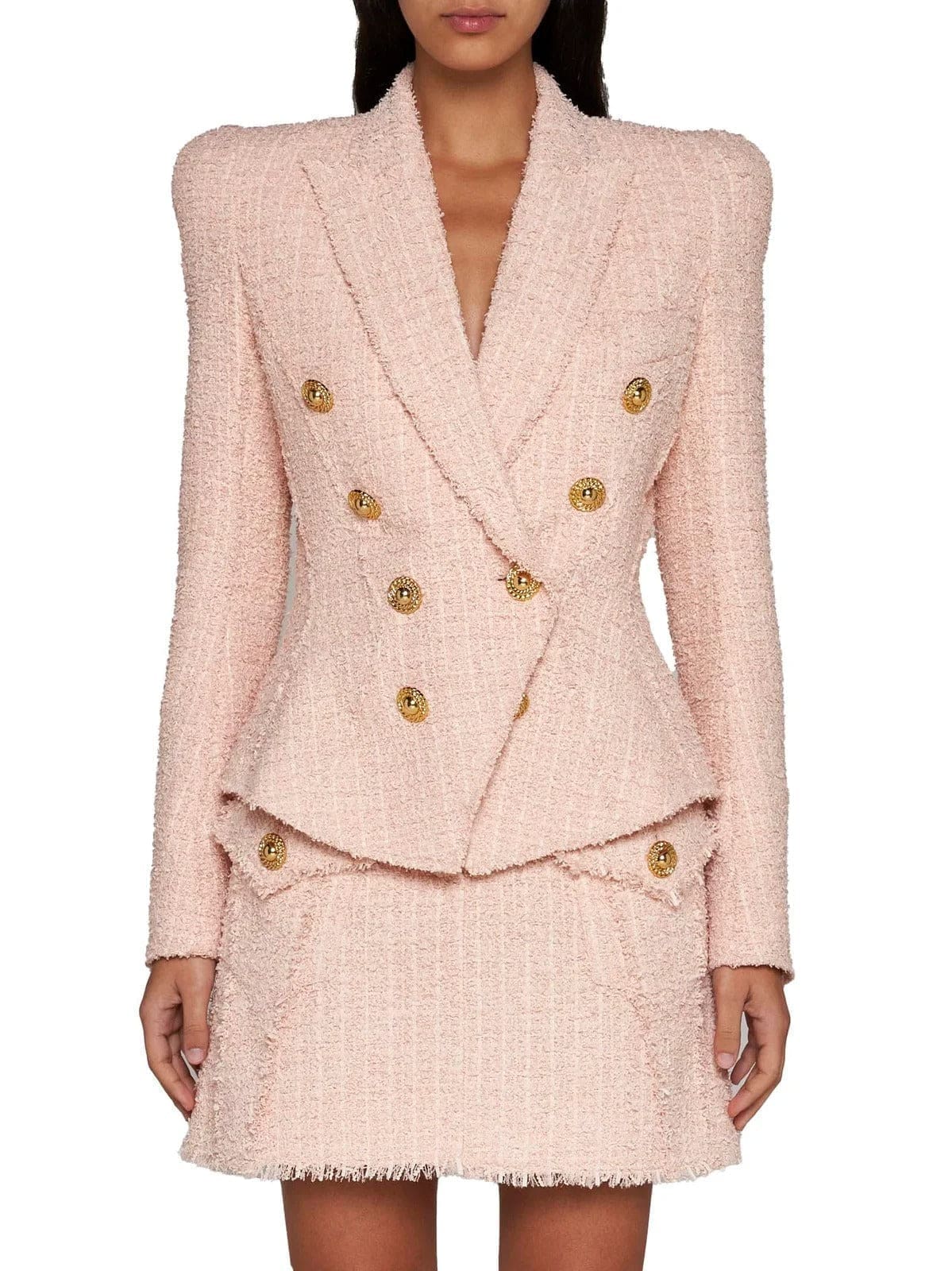Balmain pink tweed blazer on sale