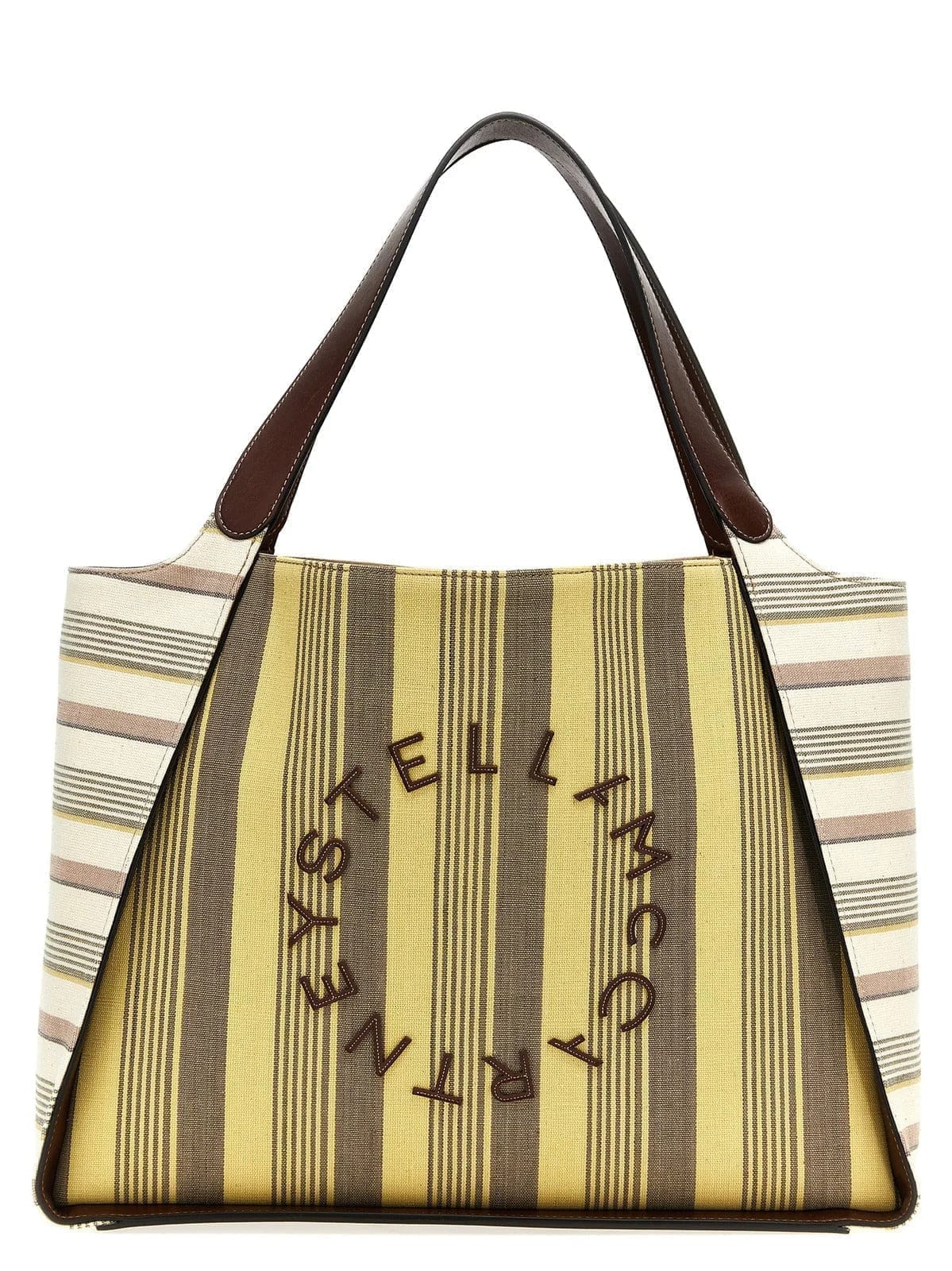 Stella McCartney Striped Logo Embroidered Tote Bag
