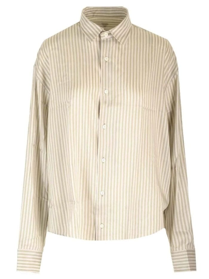 AMI Striped Button-Up Shirt