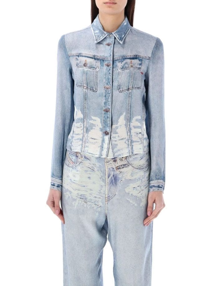 Diesel C-Lorelle Cropped Distressed Shirt