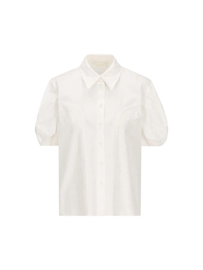 Chloé Embroidered Balloon-Sleeved Shirt