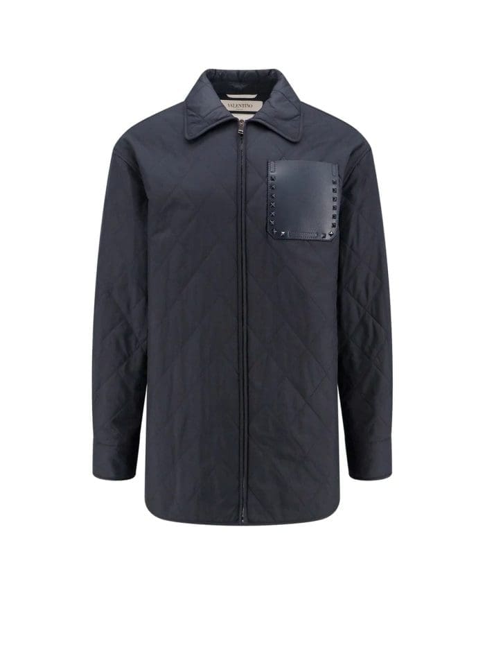 Valentino Stud Detailed Zip-Up Jacket