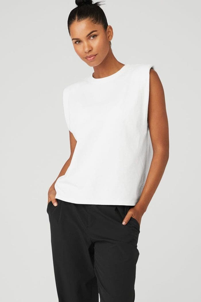 Headliner Shoulder Pad Sleeveless Tee