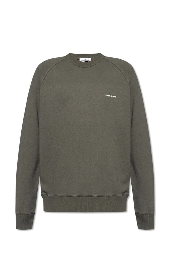 Stone Island Logo Detailed Crewneck Sweatshirt