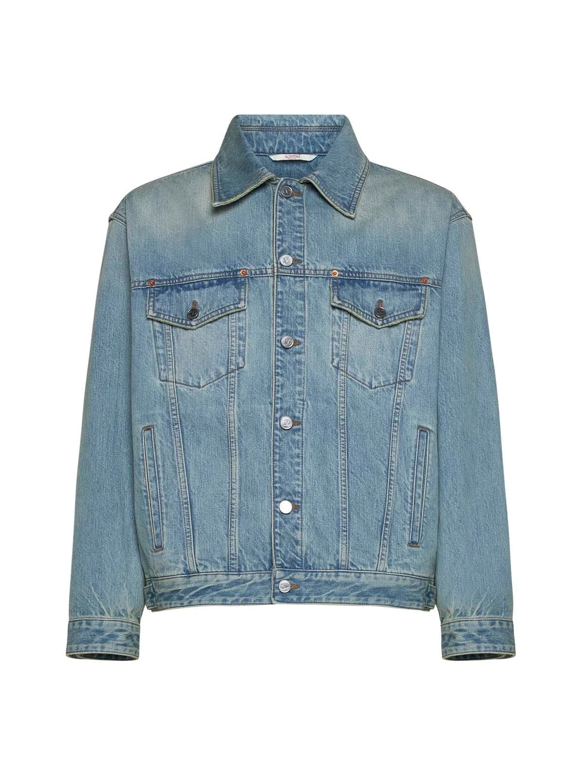 Valentino Buttoned Long Sleeved Denim Jacket