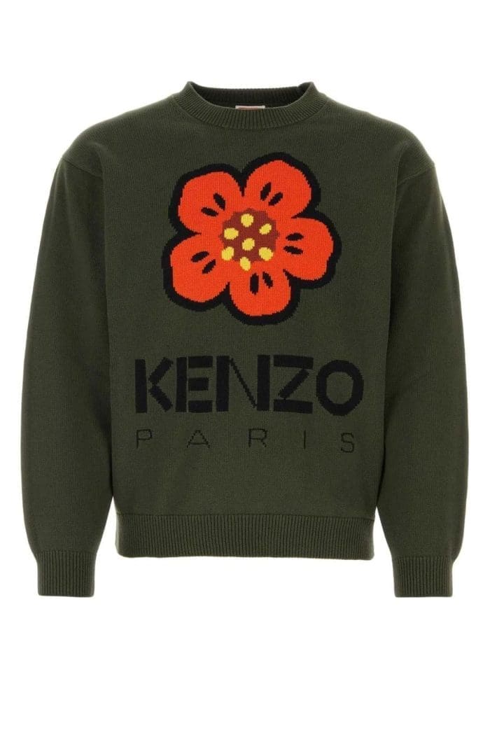 Kenzo Boke Flower Logo Intarsia Knit Jumper