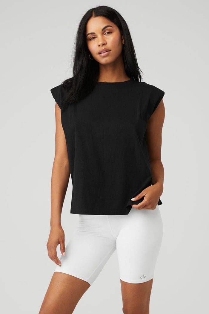 Headliner Shoulder Pad Sleeveless Tee