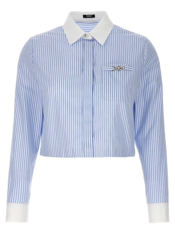 Versace Medusa '95 Striped Cropped Shirt