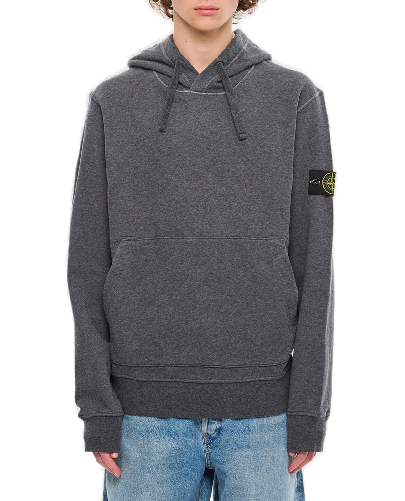 Stone Island Logo Patch Drawstring Hoodie