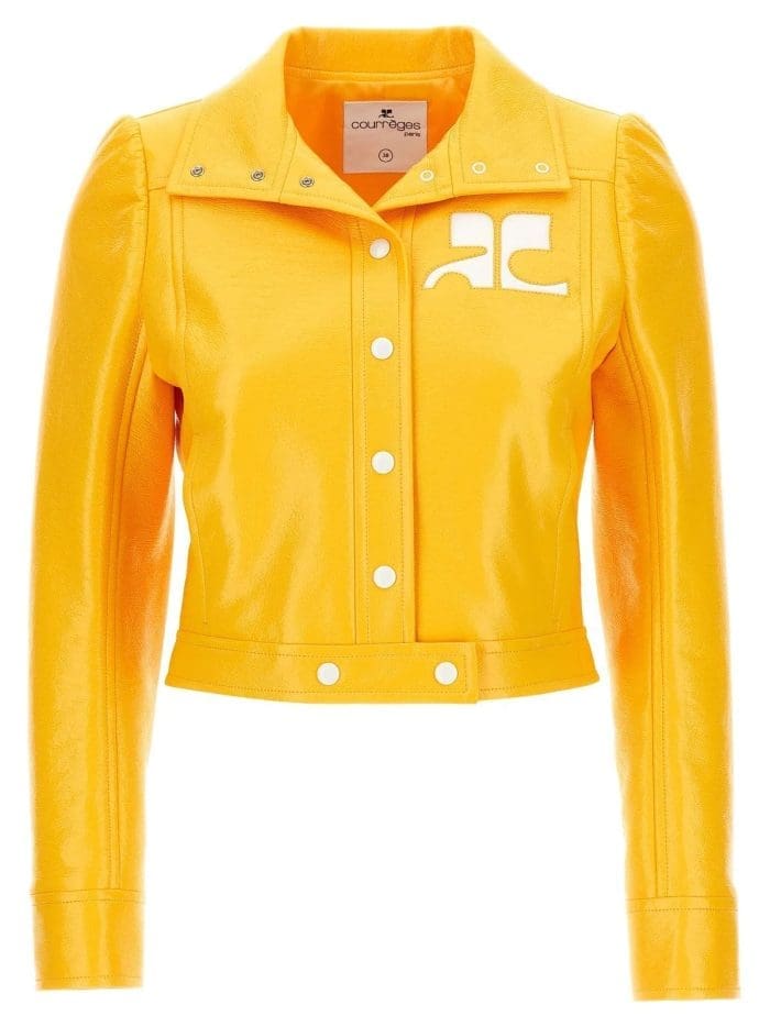 Courrèges Vinyl Straight Hem Cropped Jacket