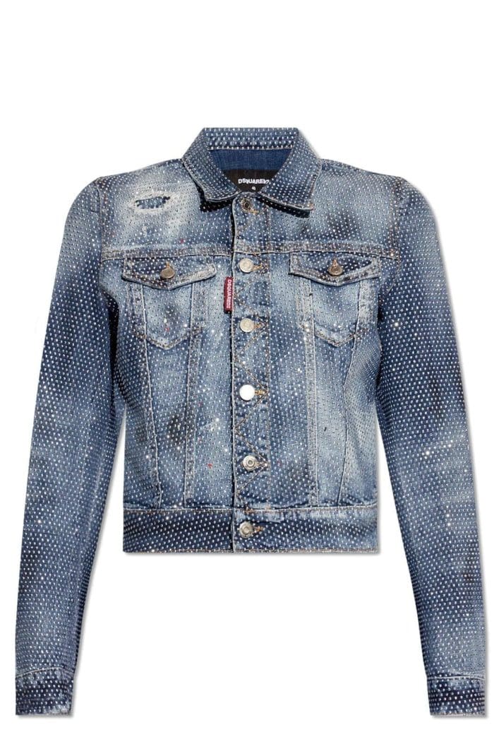 Dsquared2 Embellished Button-Up Denim Jacket