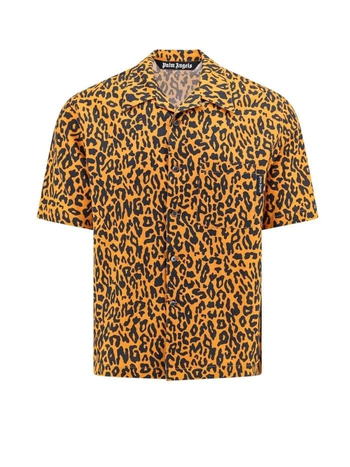 Palm Angels Animal Print Short-Sleeved Shirt